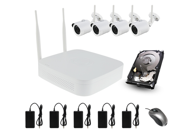 KIT 4 camere IP 2MP exterior wireless + NVR
